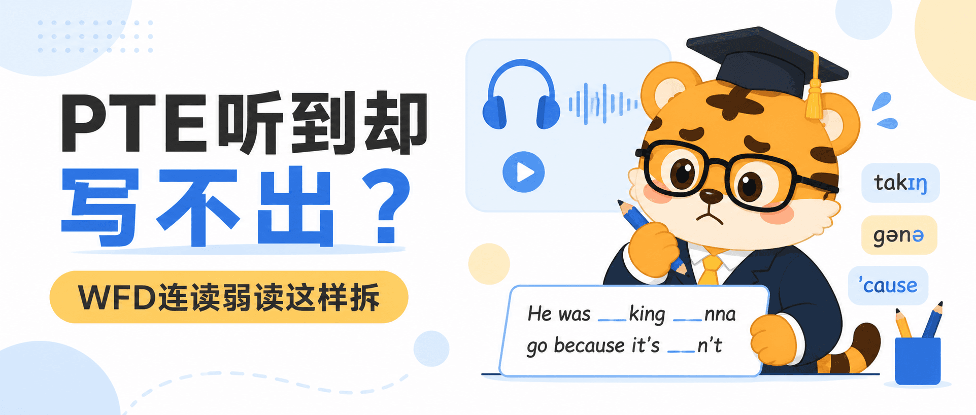 PTE听到却写不出?WFD连读弱读这样拆