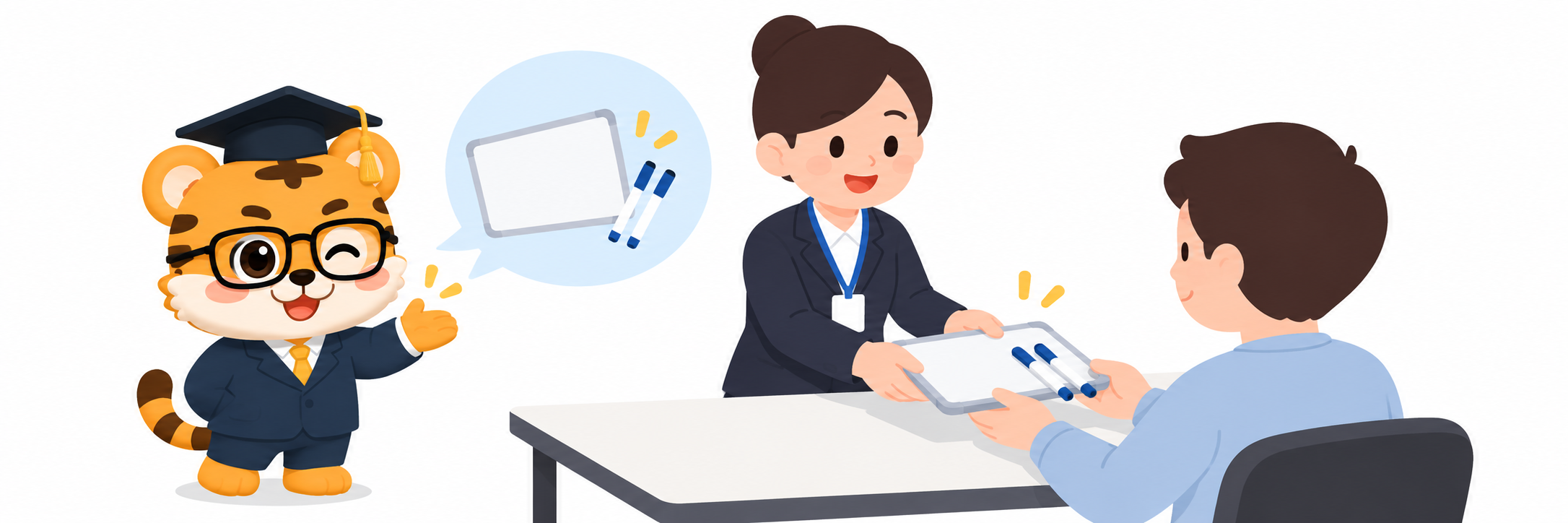 PTE test centre noteboard and writing tools