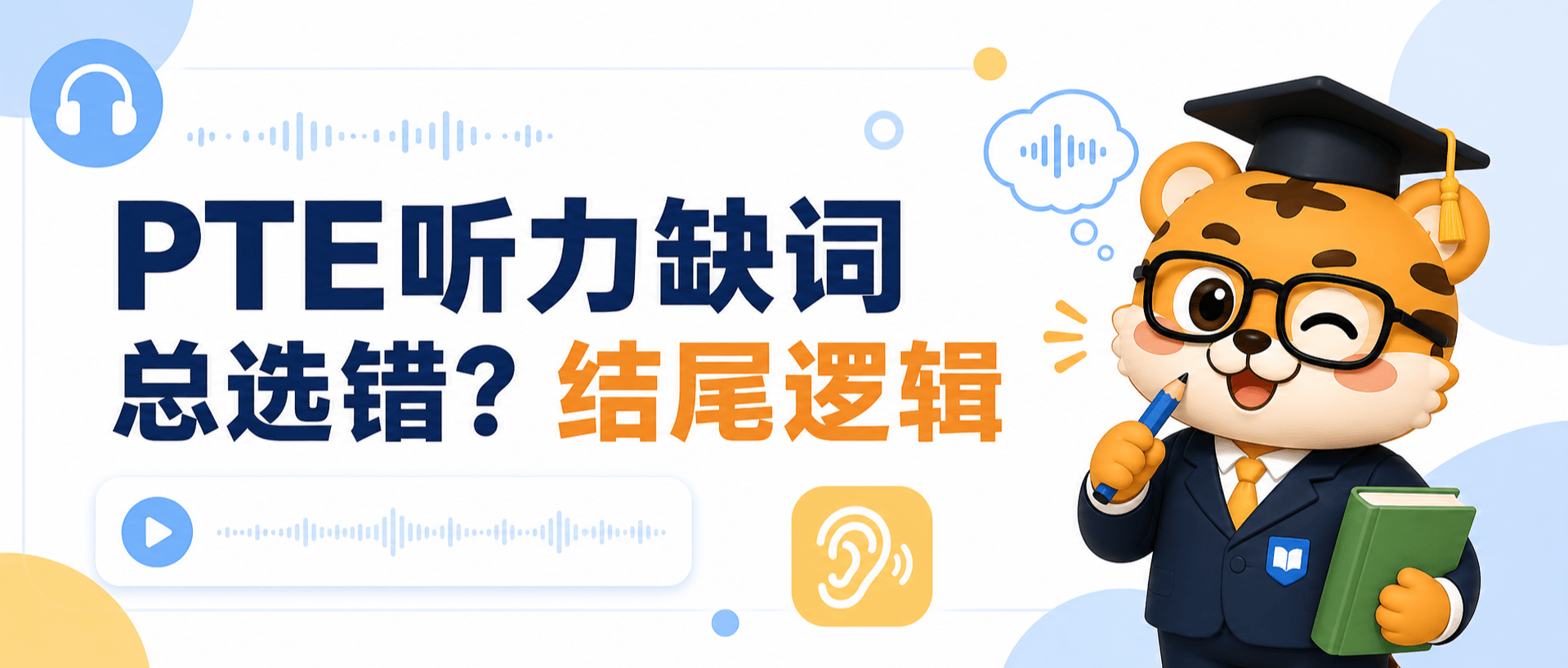 PTE听力缺词总选错？结尾逻辑这样抓更不容易丢分 [避坑指南]